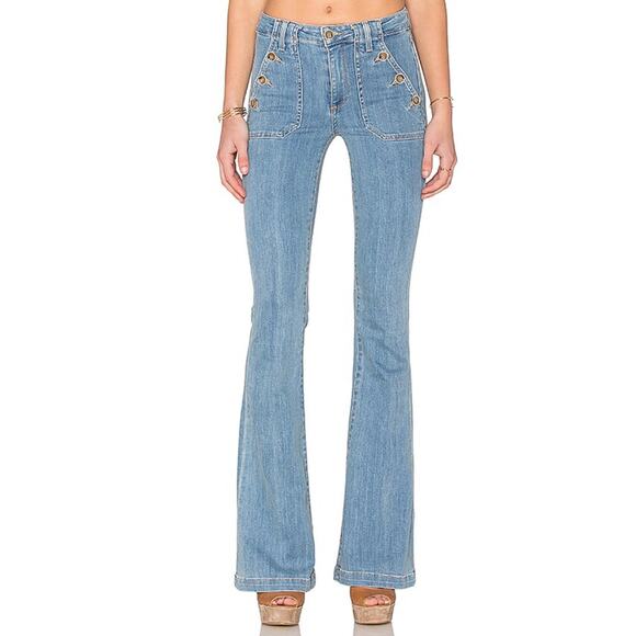 Paige X Revolve Bell Canyon High Rise Jeans In The Color Lila. Size 28 - Picture 1 of 9